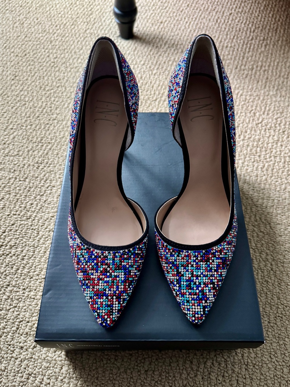 INC International Concepts Multicolor Crystal-Embellished Pointed-Toe Pumps